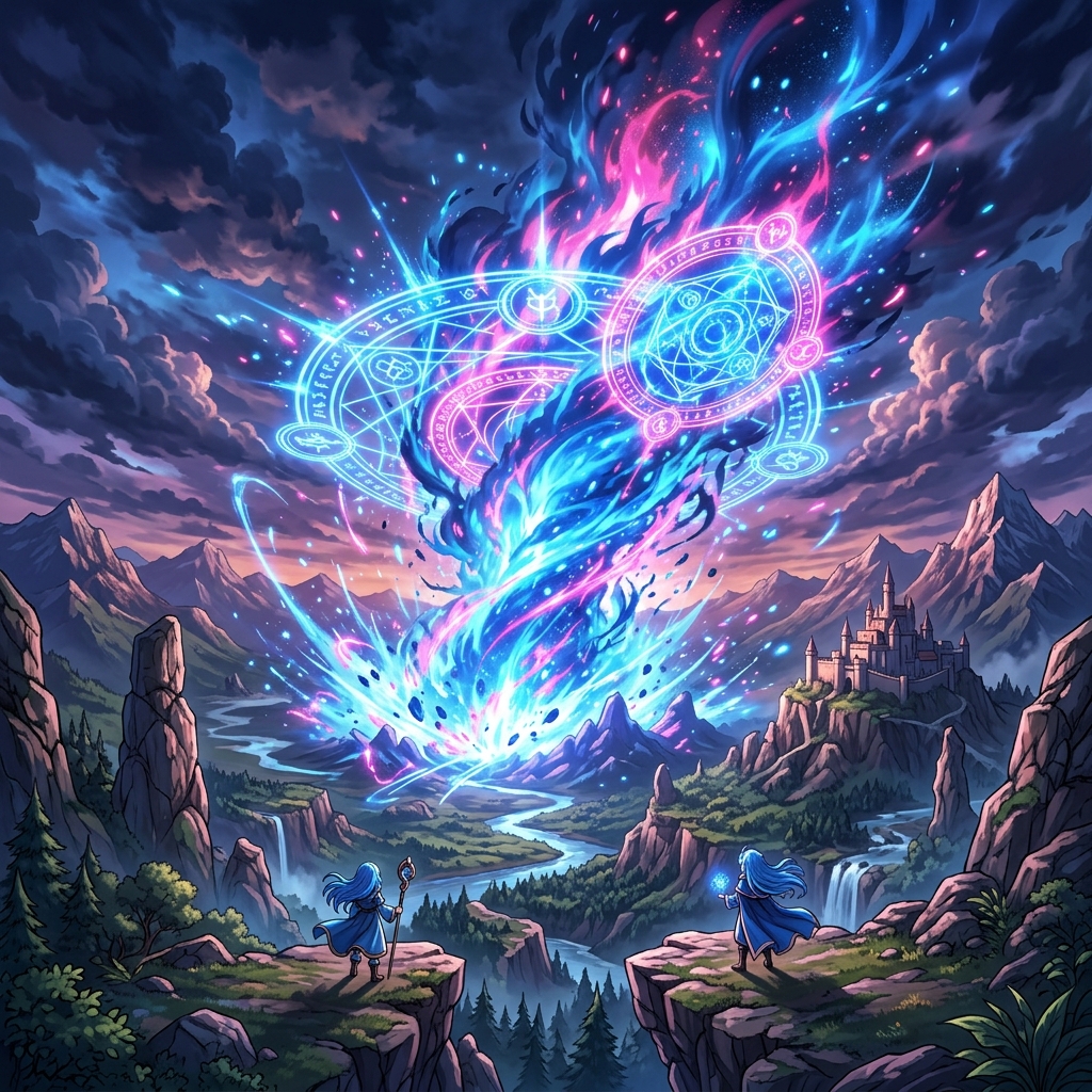 圧倒的スケールの魔法バトル